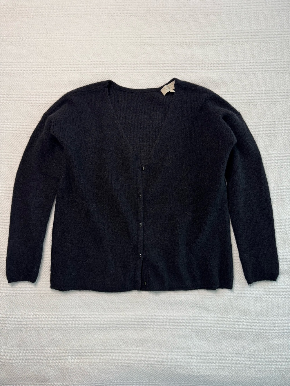 Sézane Barry Cardigan Black Reversible V-Neck Sweater Size M - Picture 3 of 11